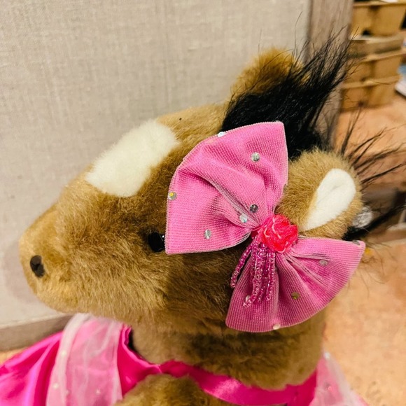 Build-A-Bear Horse Wearing Pink Princess Dress Outfit Costume Plush Animal Toy - Picture 6 of 7